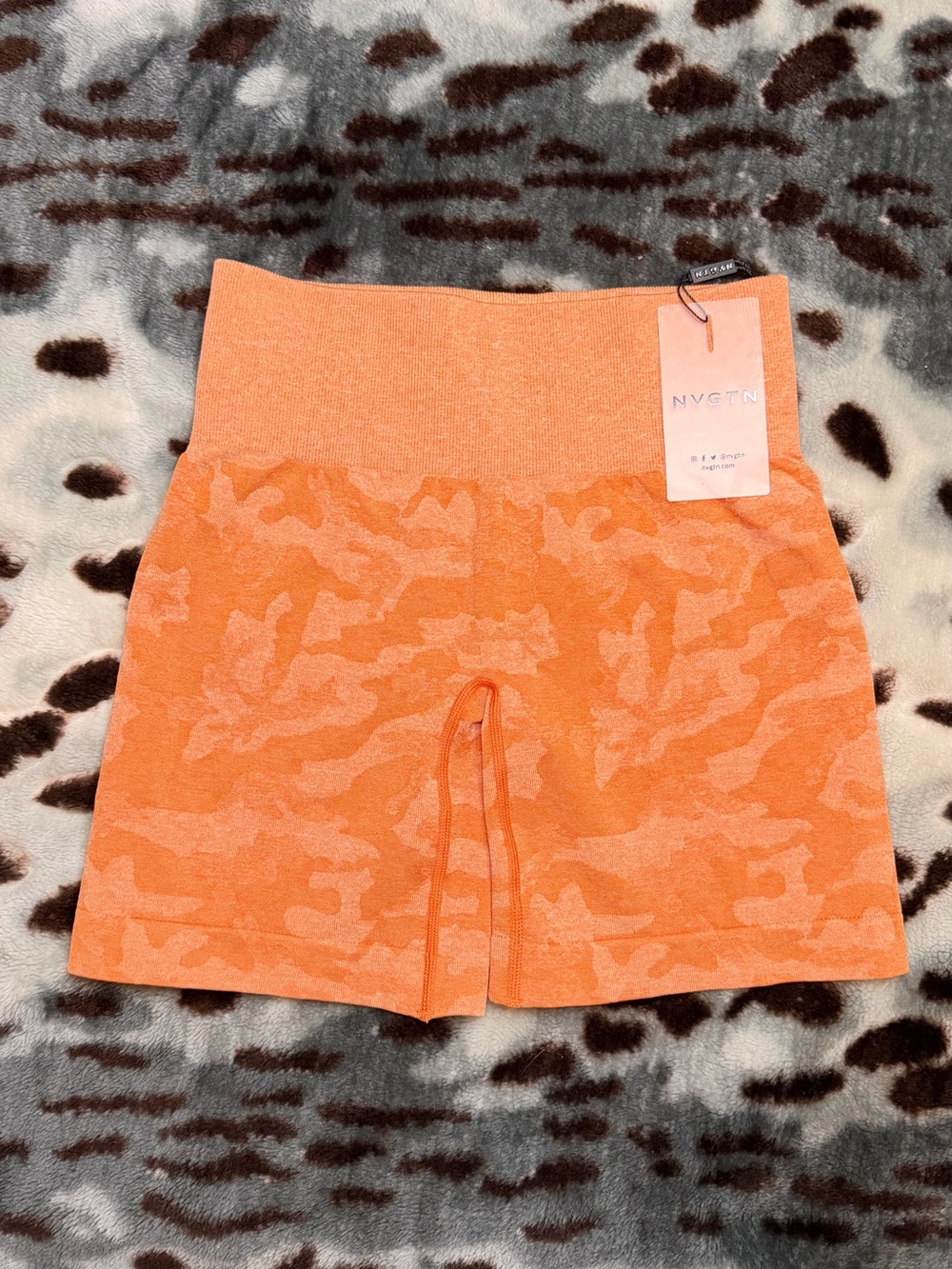 NVGTN Burnt Orange Camo Seamless Shorts